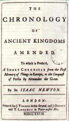 Титульный лист хронологического исследования И.Ньютона, вышедшего через год после его смерти